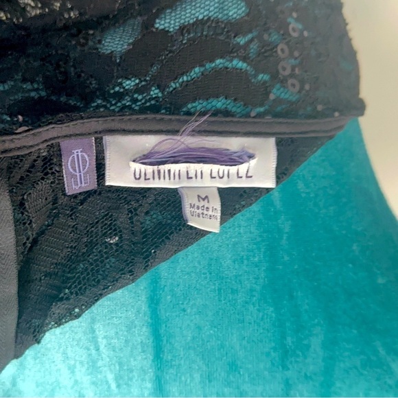 Jennifer Lopez Glamorous Blk Lace & Sequin Dress with Dazzling Details - Size M - Picture 14 of 16